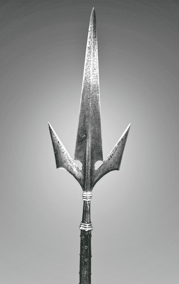 Corseque polearm weapon: c. 1530, North Italy. Steel. 100 in. (254 cm); Blade: 10.2 in. (26 cm); Weight: 5.86 lb (2.66 kg).