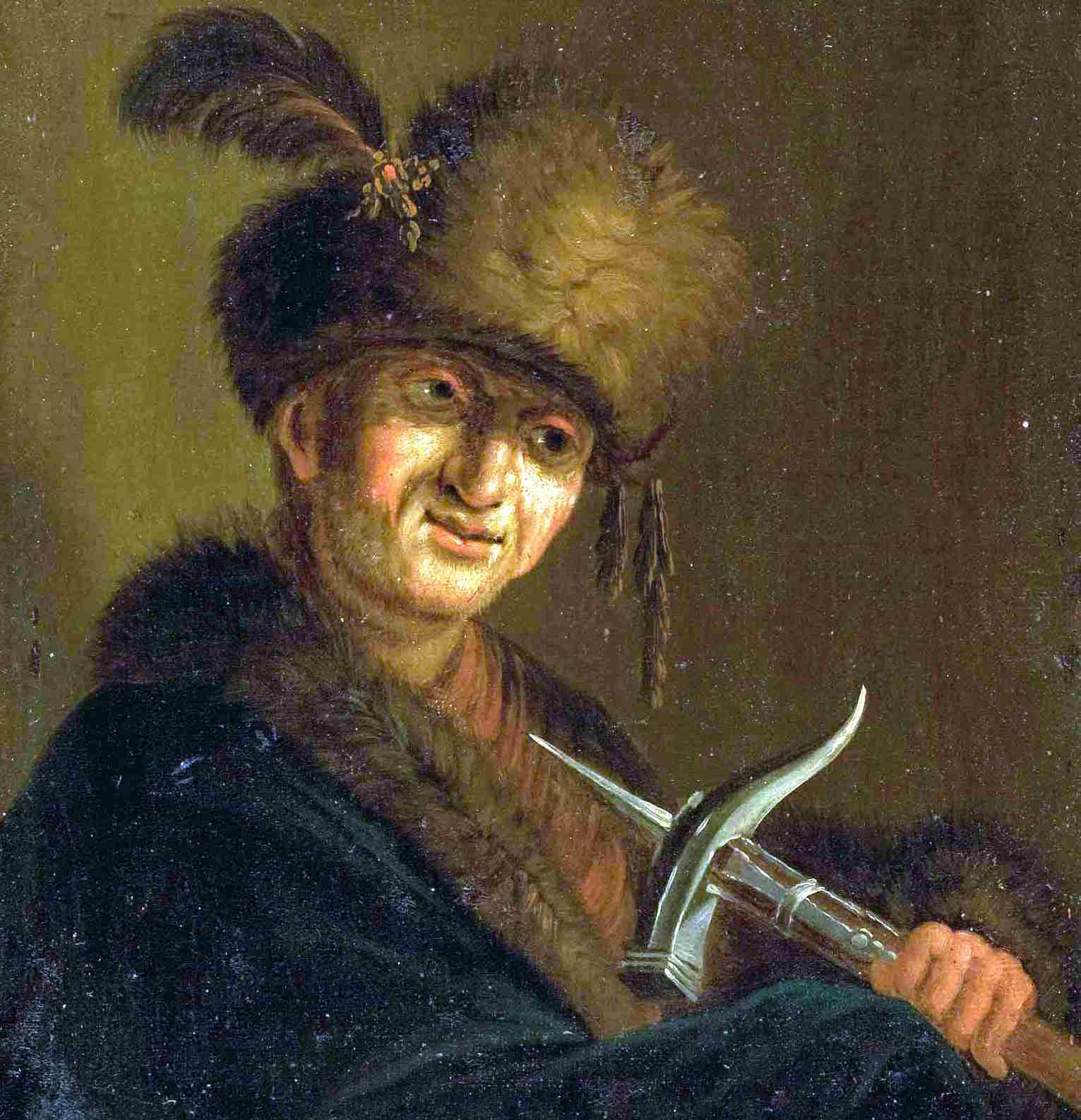 Hussar with a Bec de Corbin, 18th century, by Christian Wilhelm Ernst Dietrich (1712–1774).