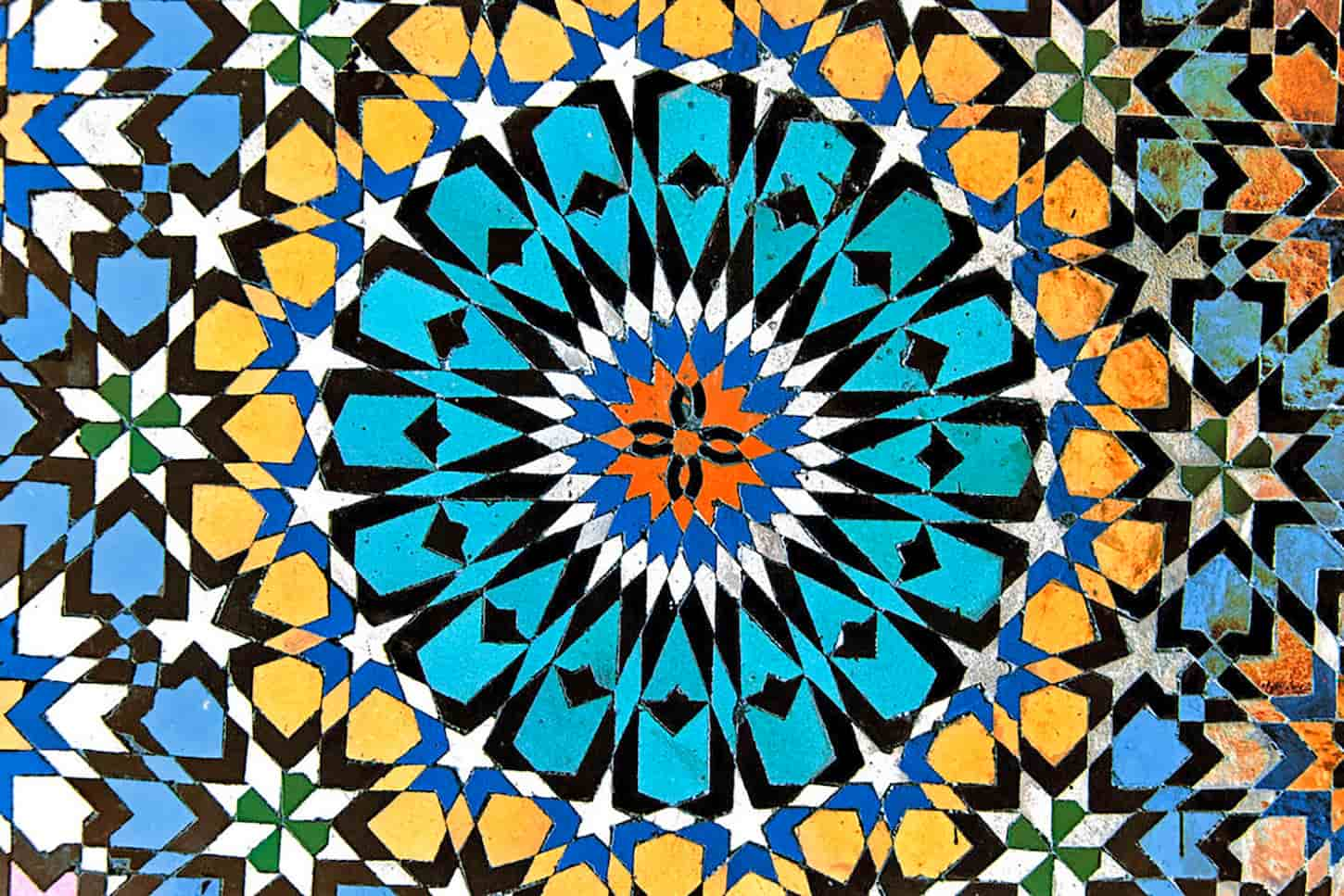 Geometric Tiles, Mosque of Moulay Idriss, Morocco.