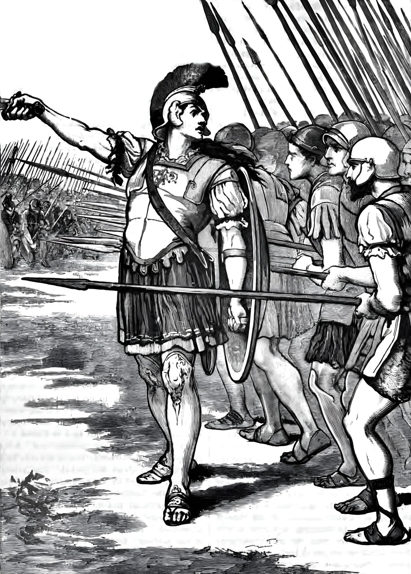 Pelopidas leading the Thebans at the battle of Leuctra.
