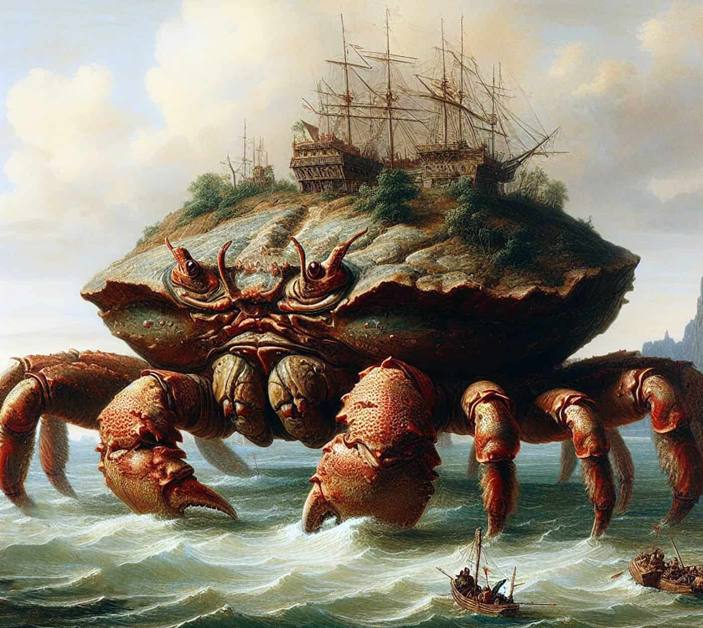 Zaratan, a Mythical Crab in the Form of an island