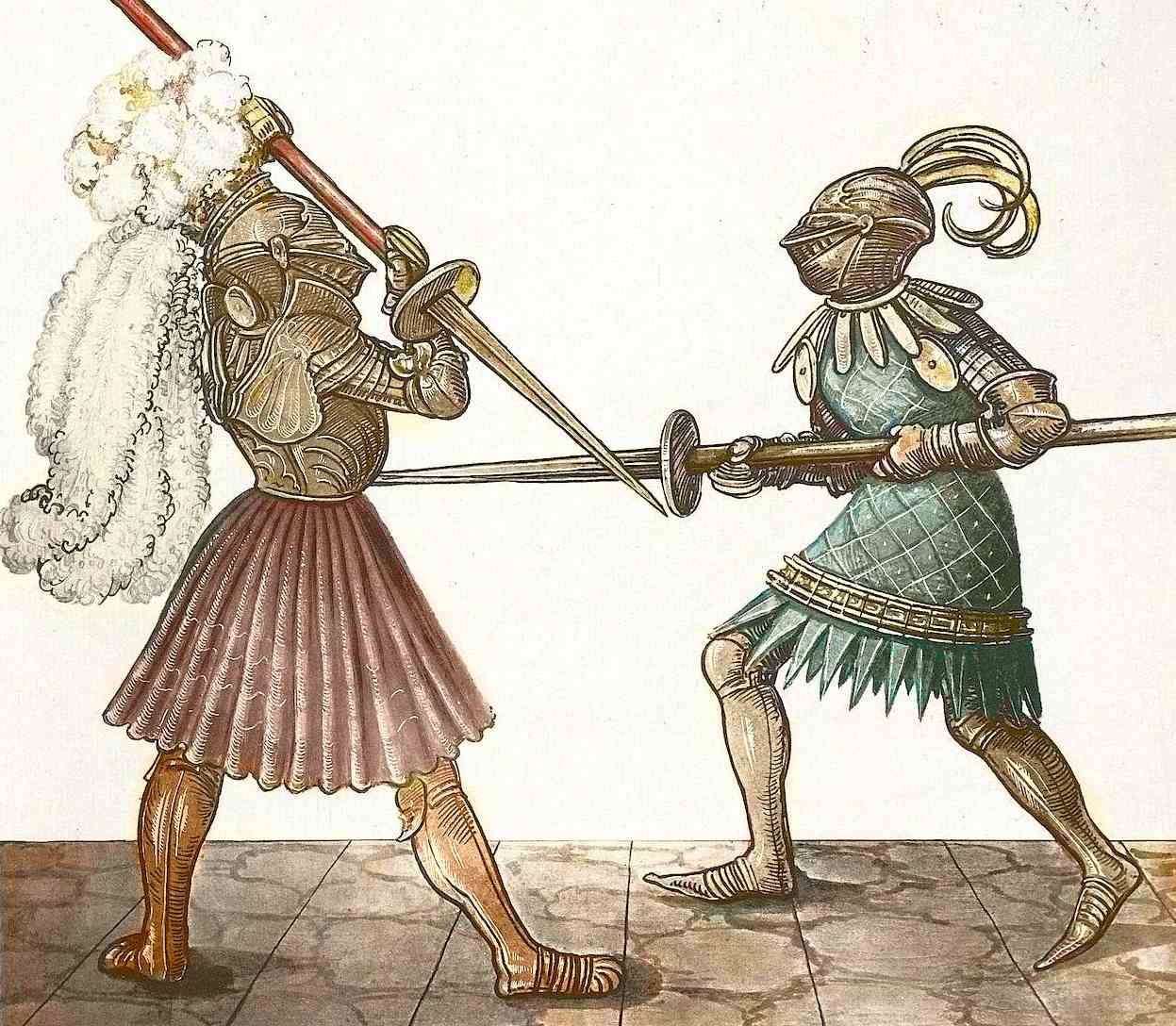 16th-century knights using ahlspiess, by Wolfgang von Polheim.