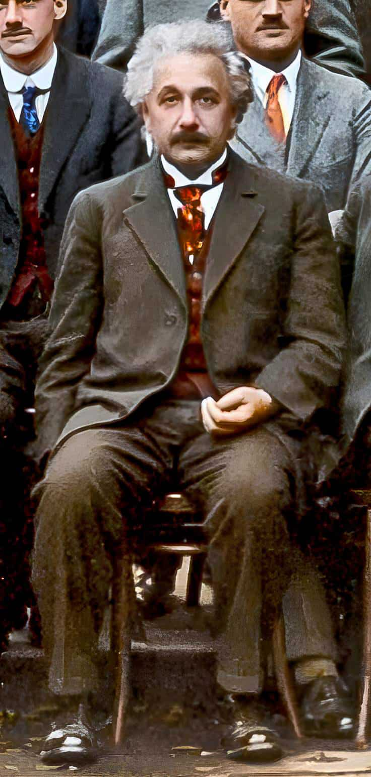 Einstein during the 1927 Solvay conference.