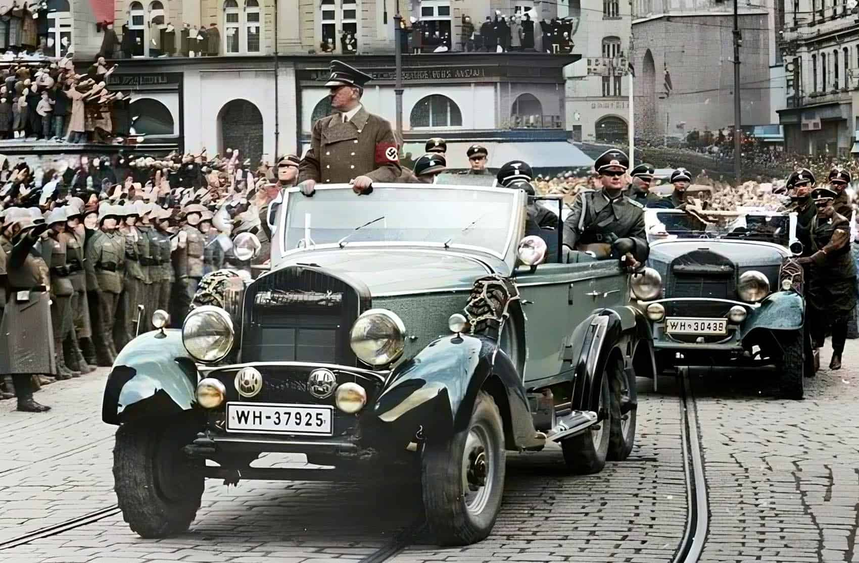 Hitler and his car Mercedes-Benz W31 Type G4.