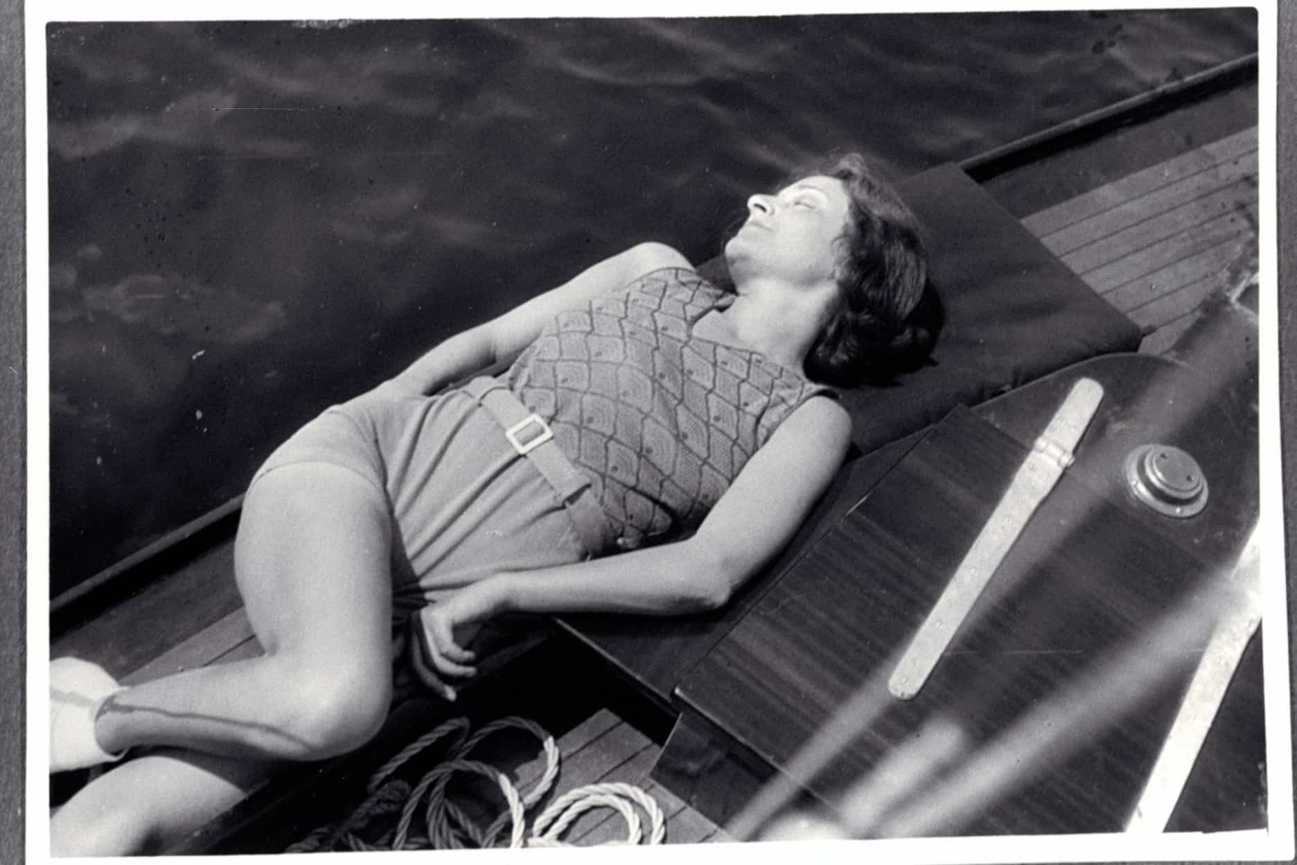 Picture shows Ilse Einstein, the stepdaughter of Albert Einstein, sailing. She went on a boat trip with her husband, her mother, and her stepfather.