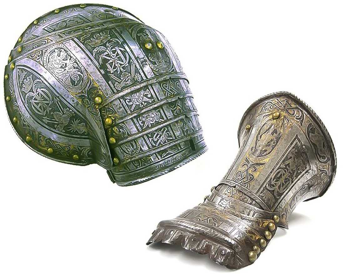 Pauldron and gauntlet of Manfredi of Faenza, c. 1580.