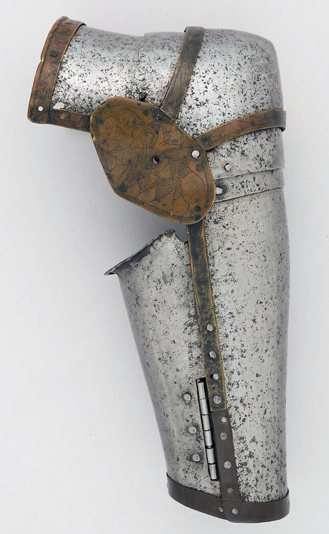 Vambrace for left arm, c. 1380–1400, steel, copper alloy. 