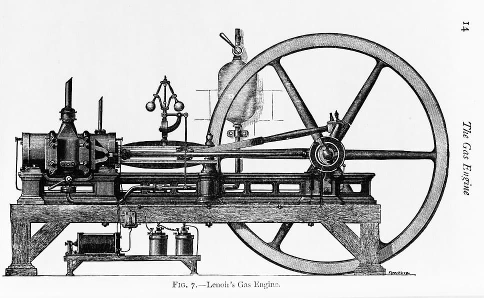 1860 – Lenoir’s First Gas Engine, three horsepower.