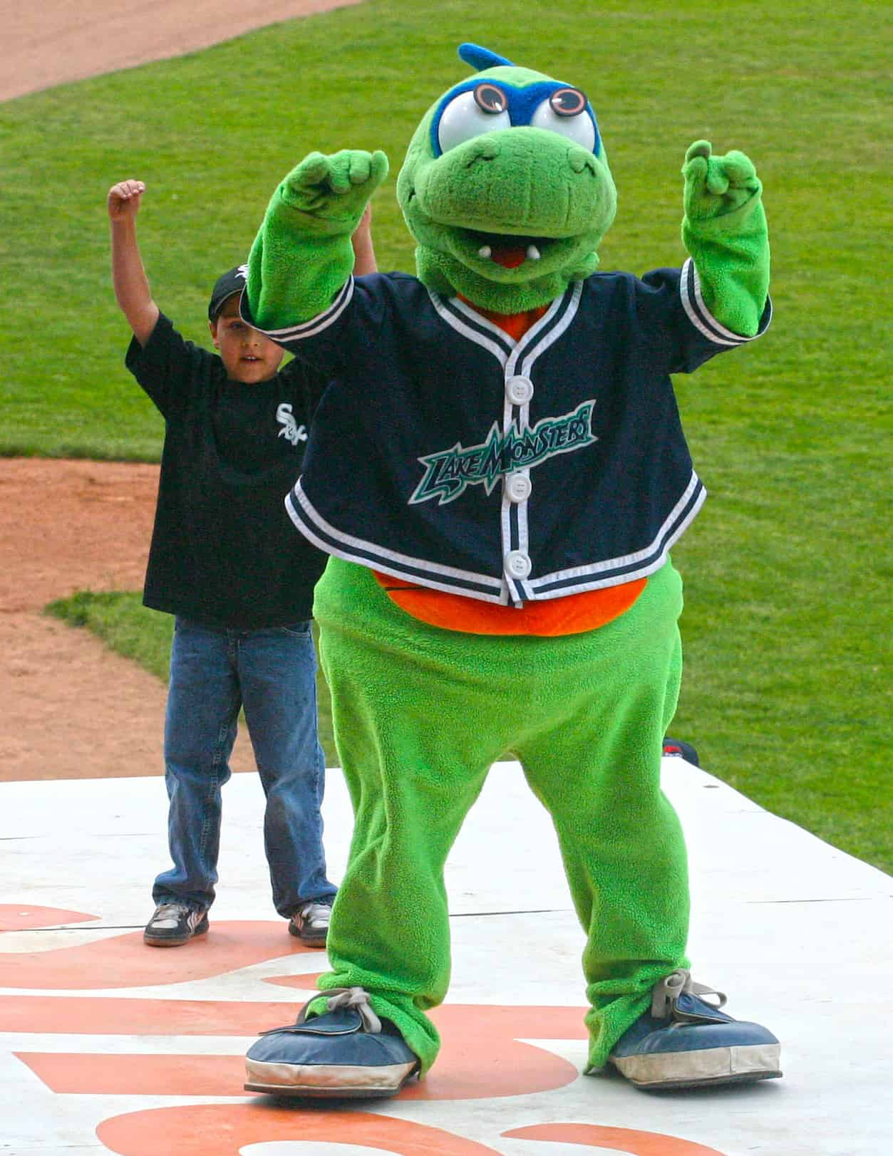 A Champ mascot in Minor League Baseball.