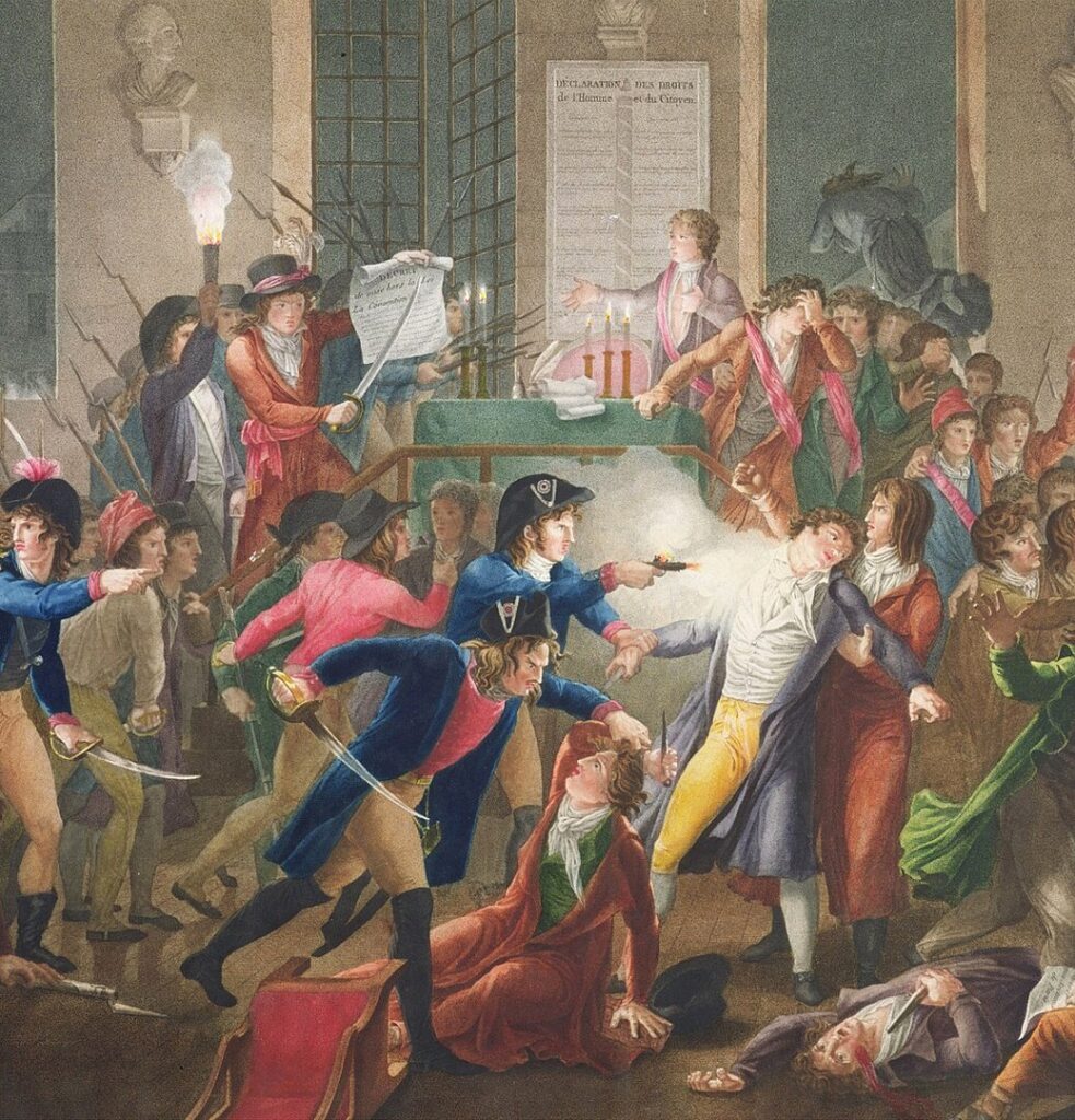 Gendarme Charles-André Merda shooting at Maximilien Robespierre