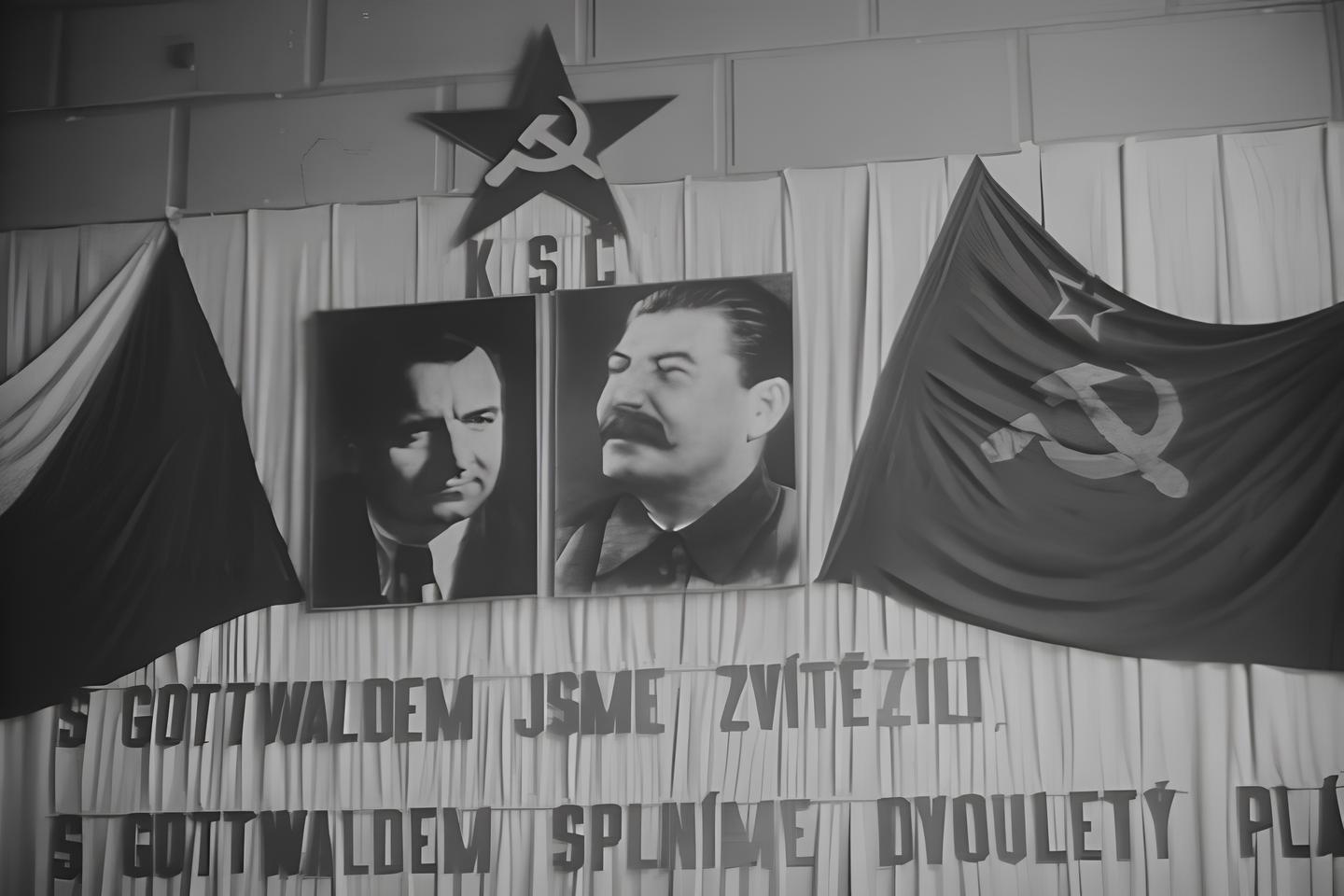 Klement Gottwald Joseph Stalin 1948 Czechoslovak Coup d'état