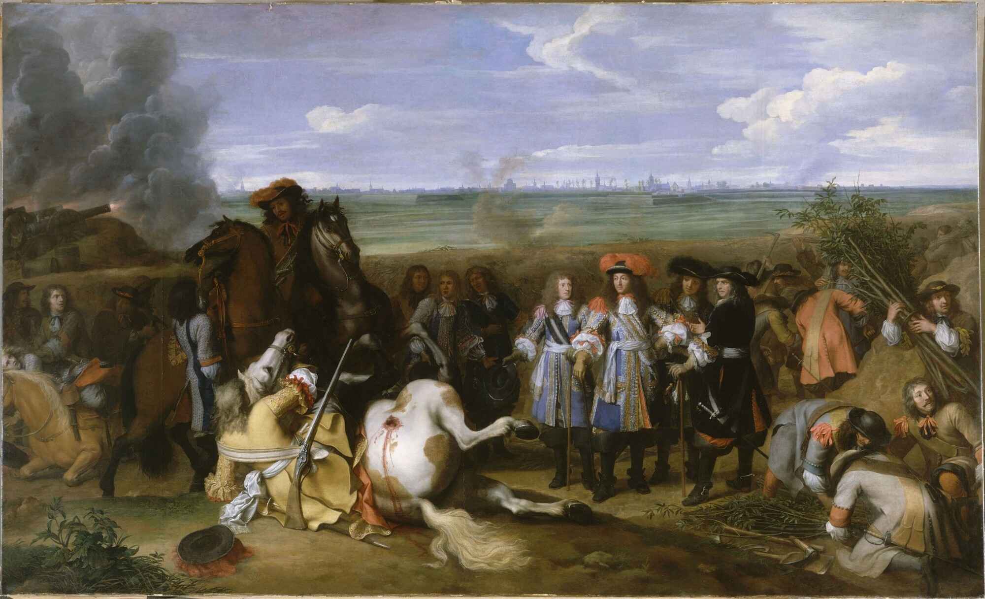 Wars of Devolution Louis XIV visiting a trench during the war