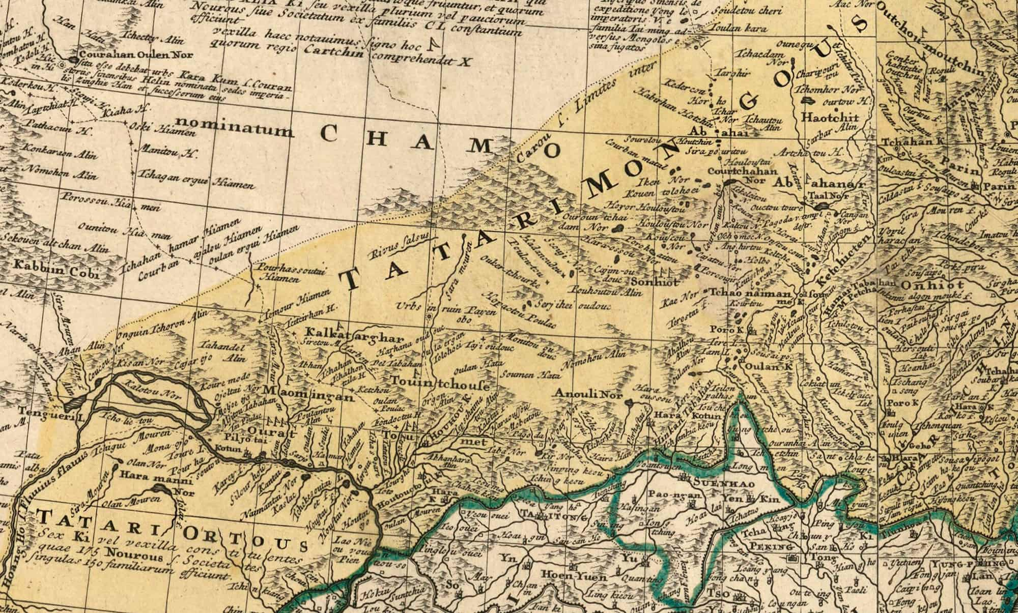 Cropped section of the Tatariae Sinensis map.