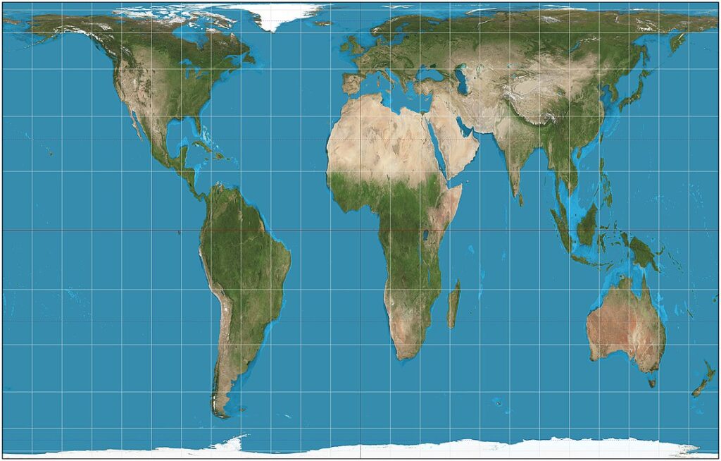 The Gall–Peters projection of the world map