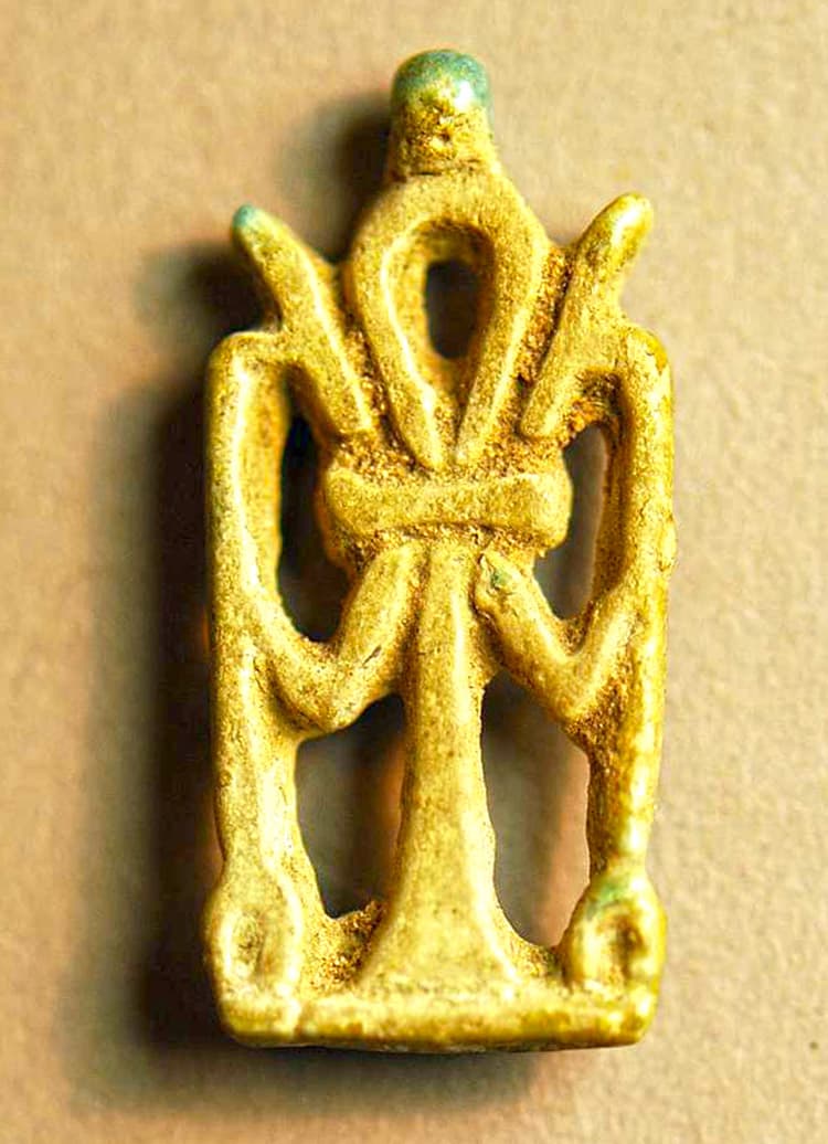 Amulet with an ankh and two Was scepters.