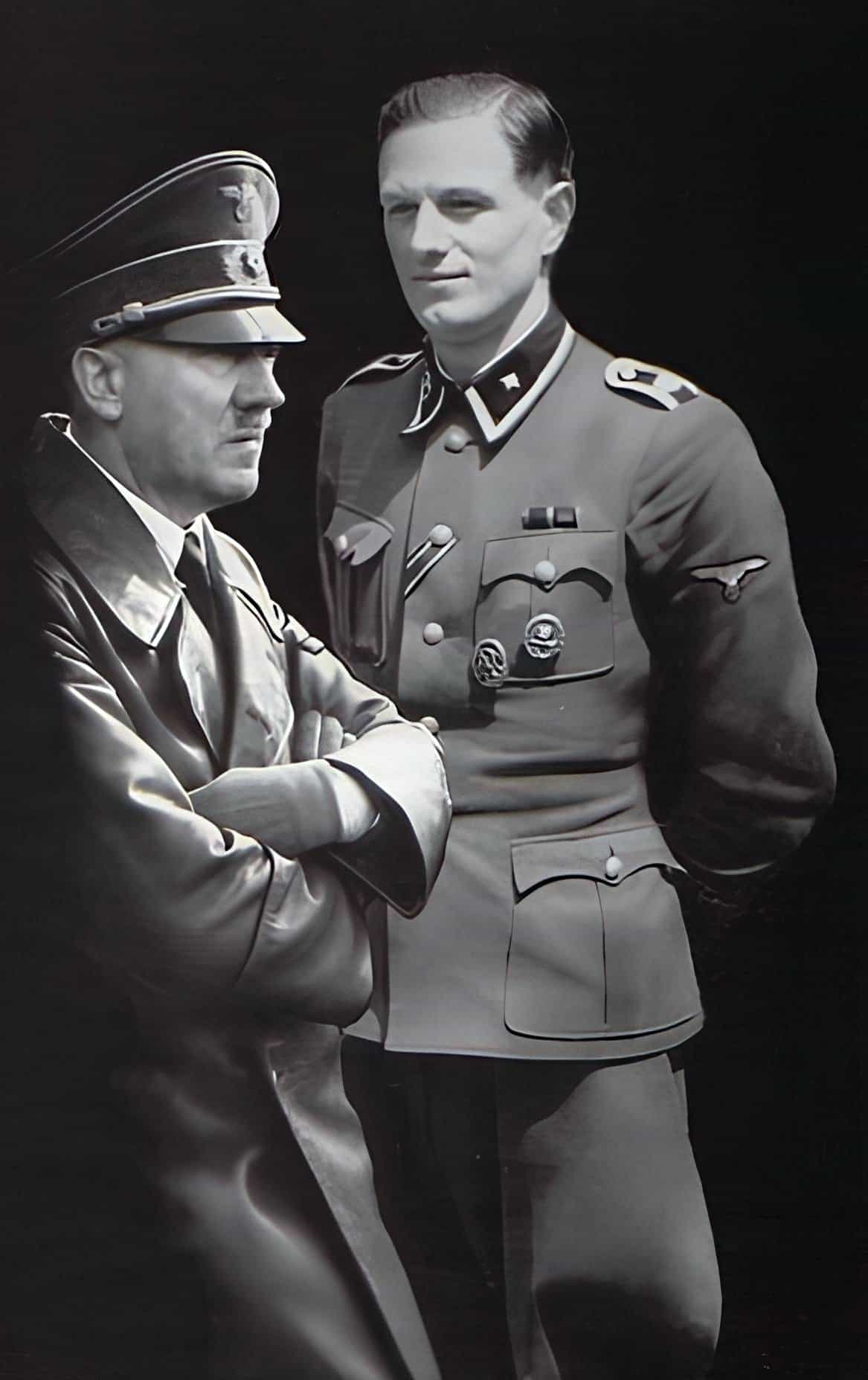 Hitler and his bodyguard Rochus Misch.