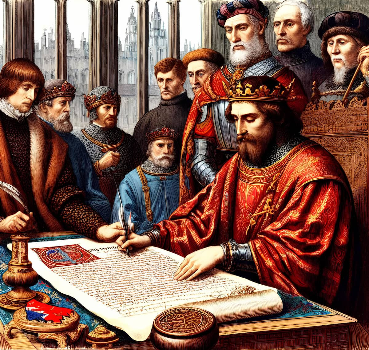 King John puts his seal on Magna Carta, June 15, 1215