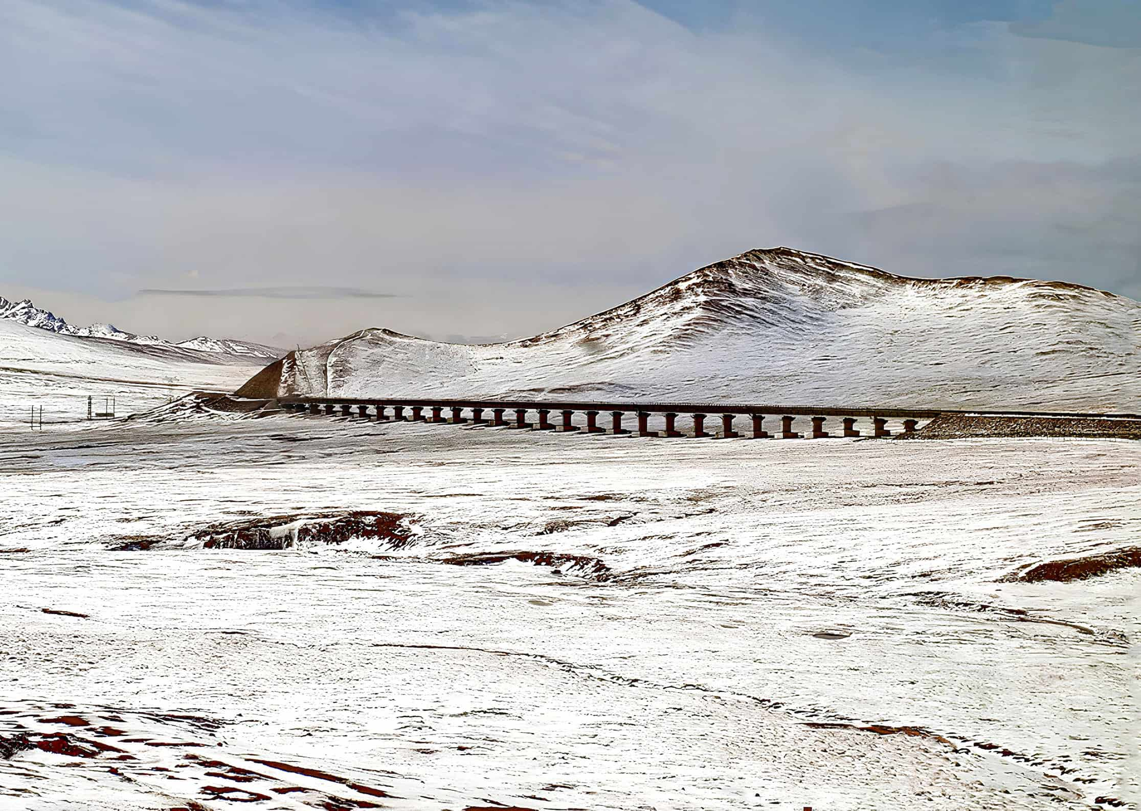 The permafrost land and Qinghai–Tibet railway.