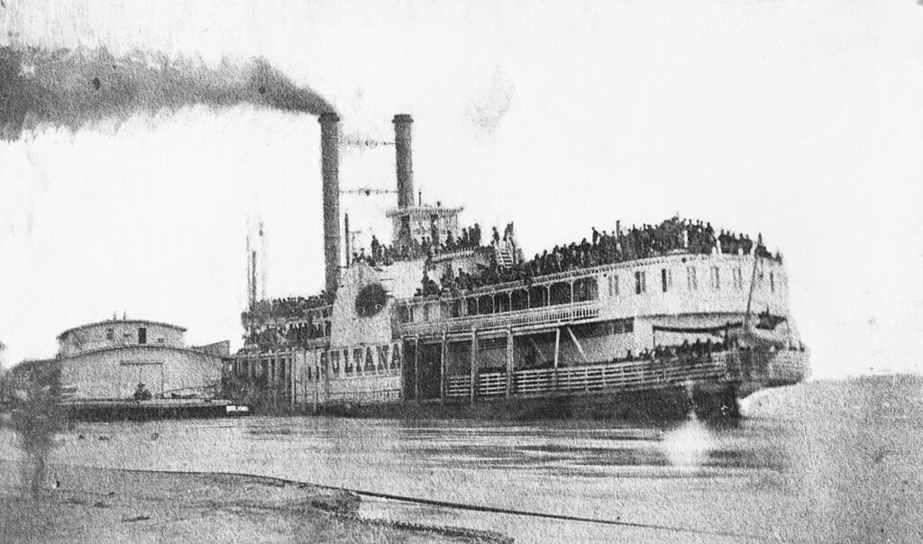 Sultana at Helena, Arkansas, on April 26, 1865, the day before her destruction.