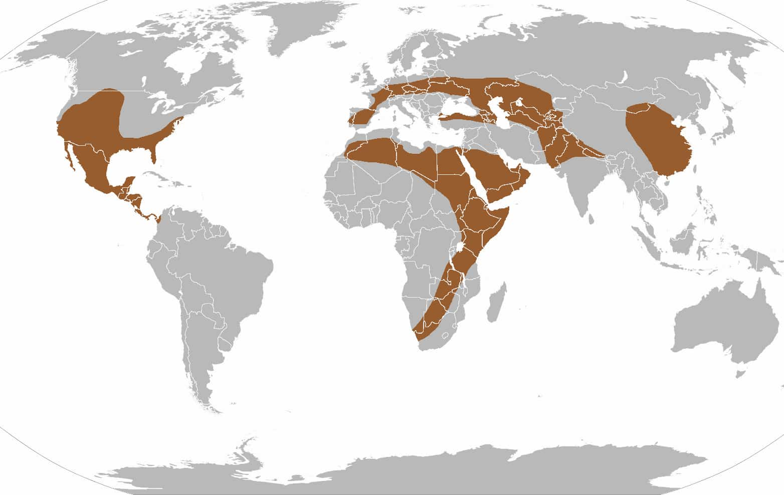 The range map of beardogs.