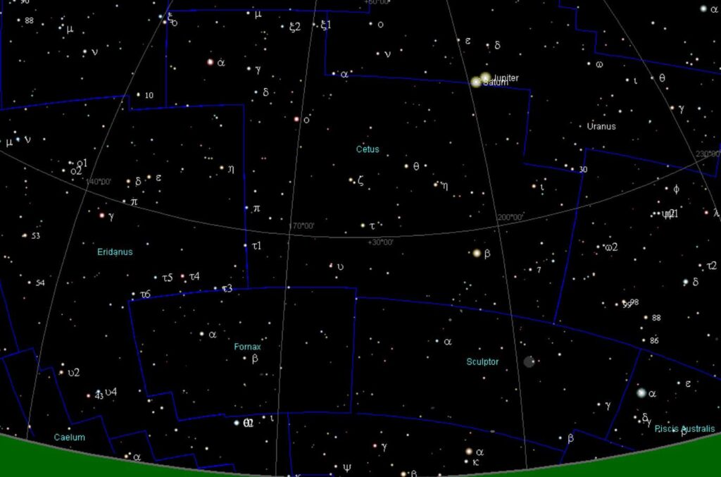 Jerusalem's sky on November 12th, 7 BC, with Jupiter and Saturn in conjunction.