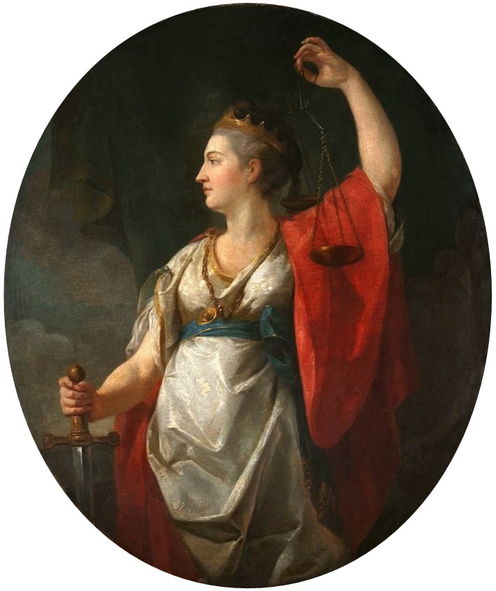 Painting of Themis with scales and sword by Marcello Bacciarelli