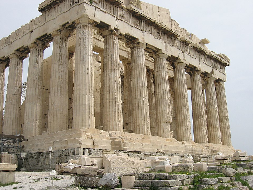 Western and part of the northern facade of the Parthenon, Athens, Greece