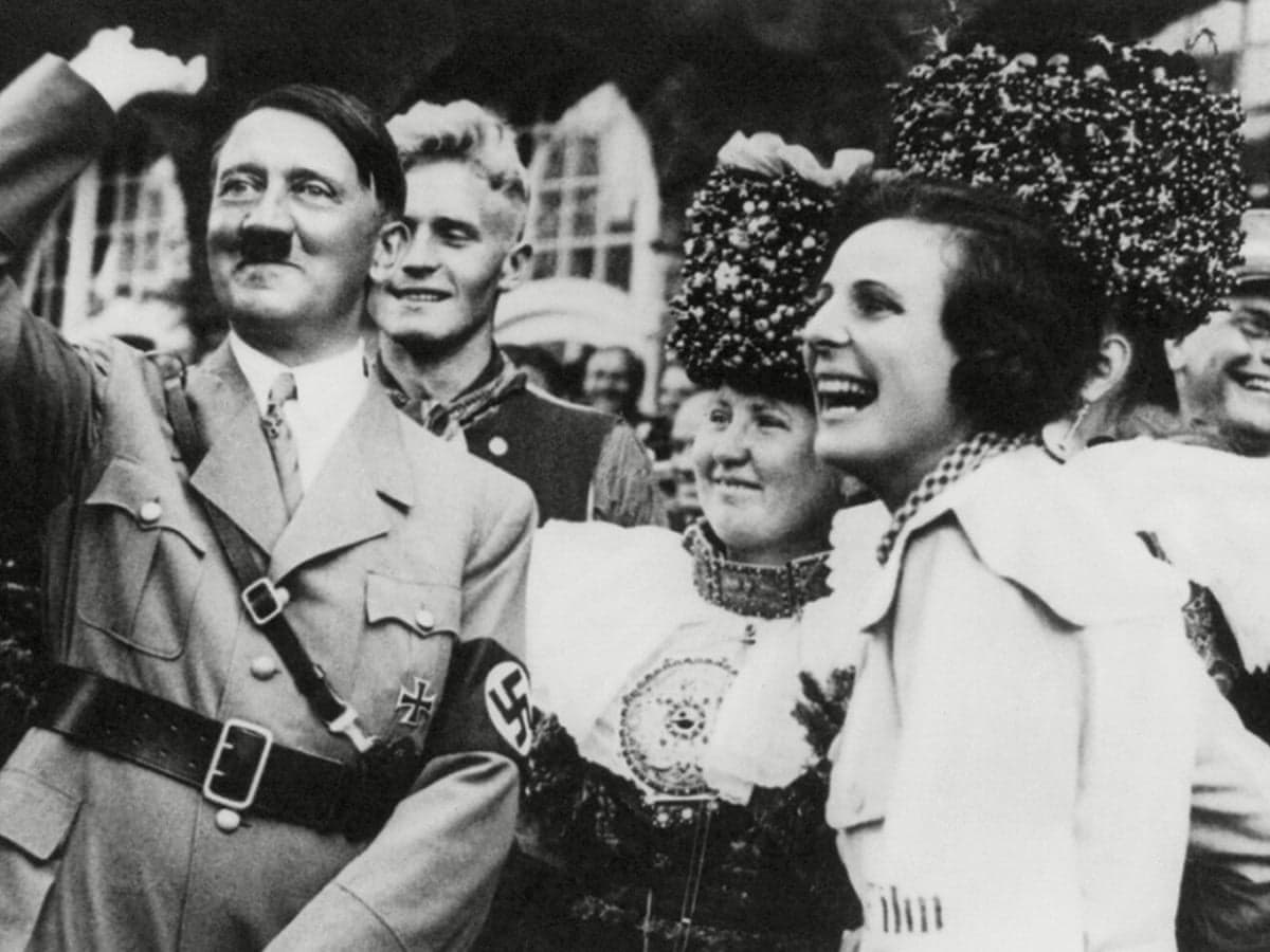 Riefenstahl with Hitler at the Nuremberg