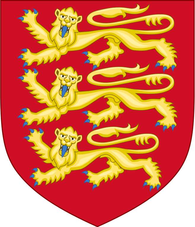 Plantagenet dynasty  passant lions gules, meaning three red lions walking in profile