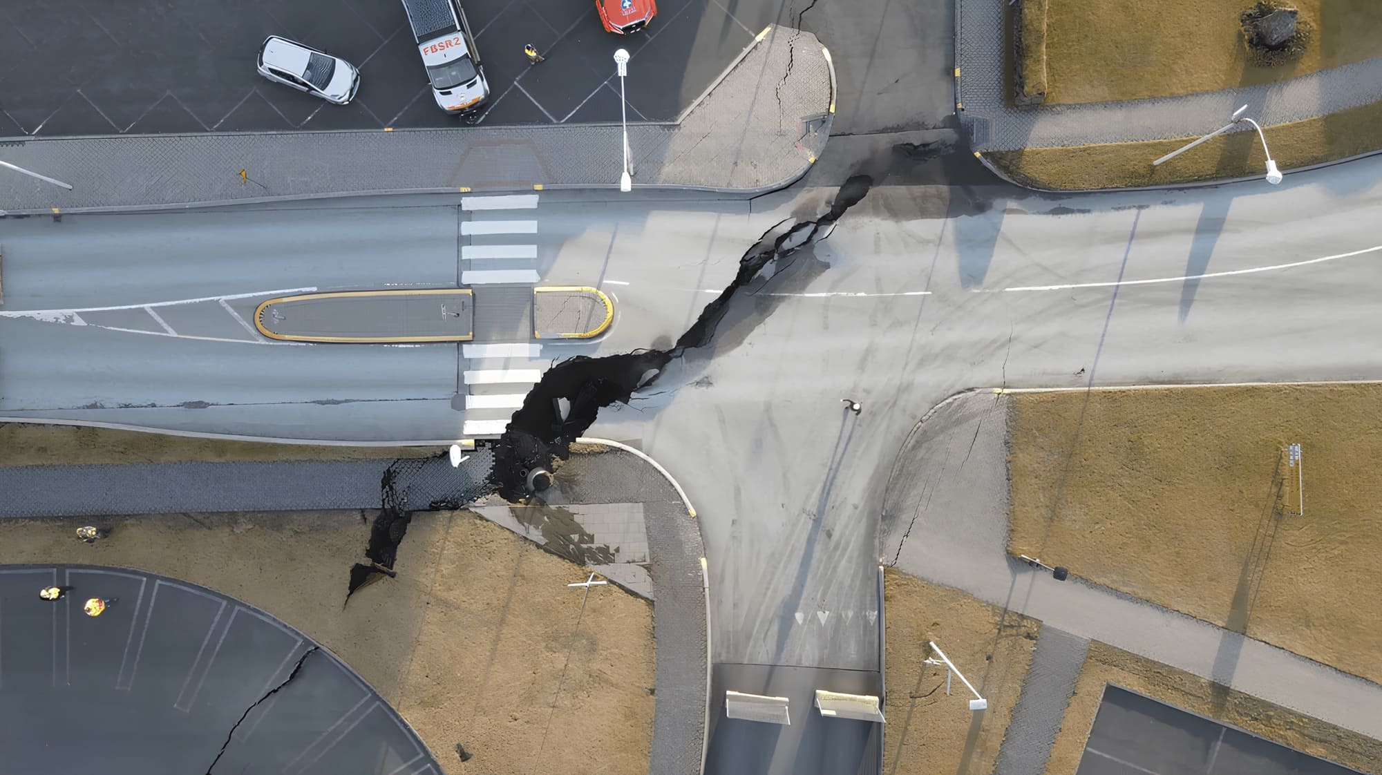 Severe Road Damage In Grindavík Following Earthquakes