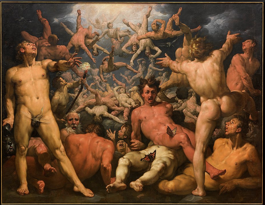 The Fall of the Titans, oil painting by Cornelis Cornelisz van Haarlem, 1588–1590.