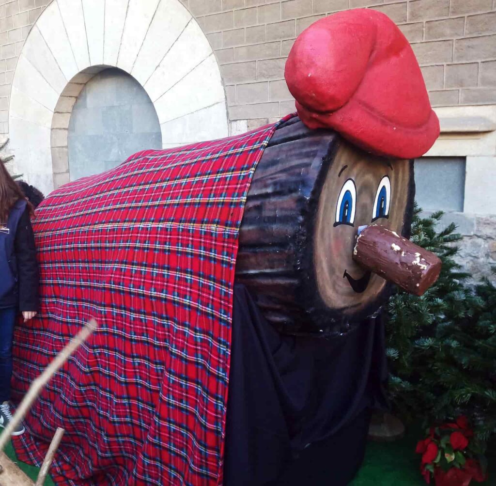 A large Tio de Nadal in front of the cathedral in Barcelona.