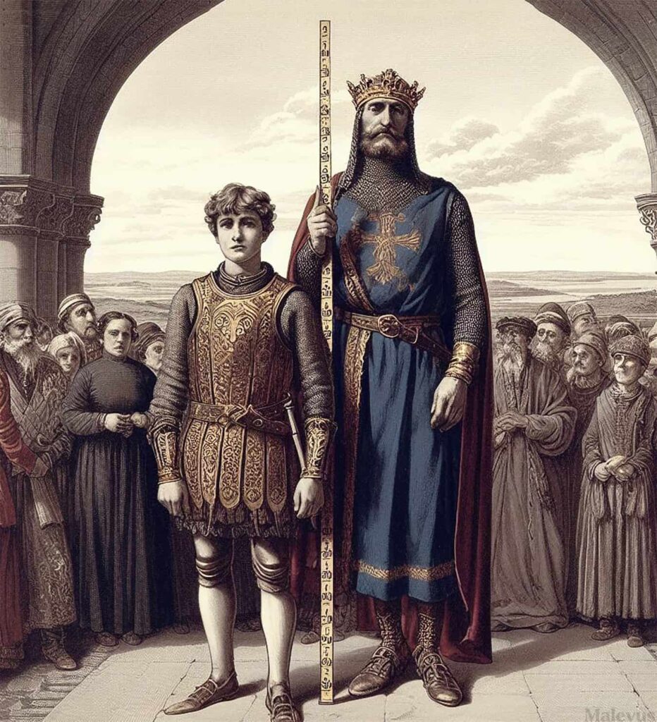 charlemagne height comparison with a normal person