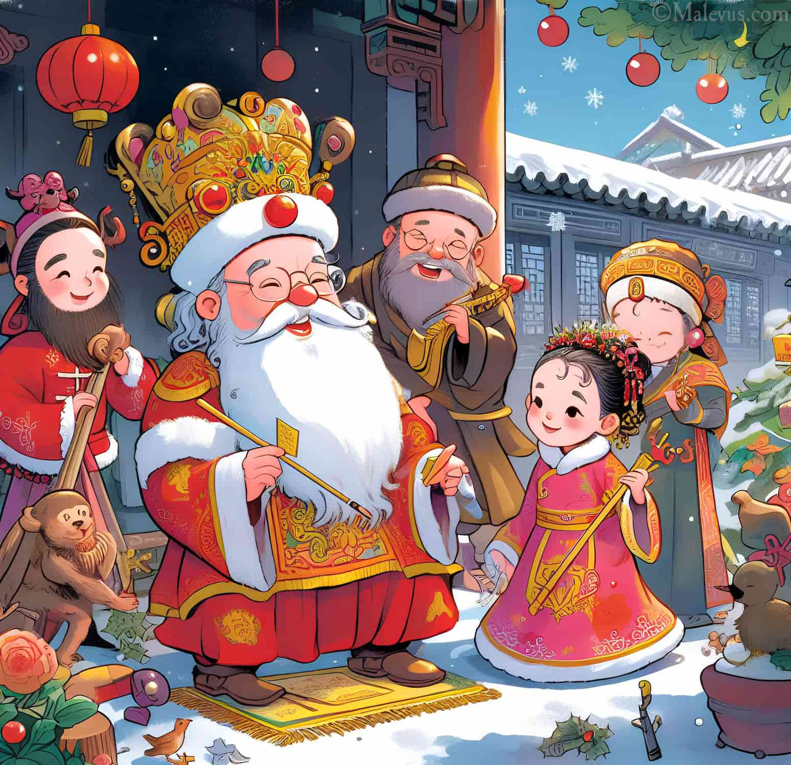 china, christmas, chinese santa claus