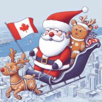 christmas, canada, santa claus, rudolph reindeer, gingerbread man