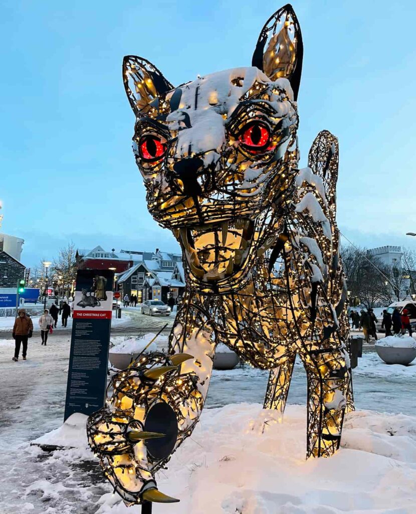 yule cat figure in capital Reykjavík.