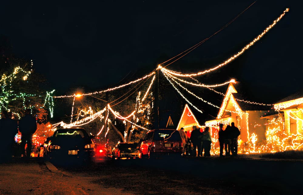 37th Street Lights in Austin at Christmas. 