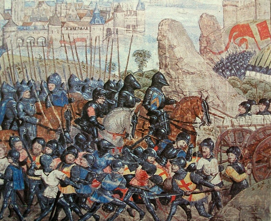 A Medieval depiction of the Siege of Calais hundred years' war