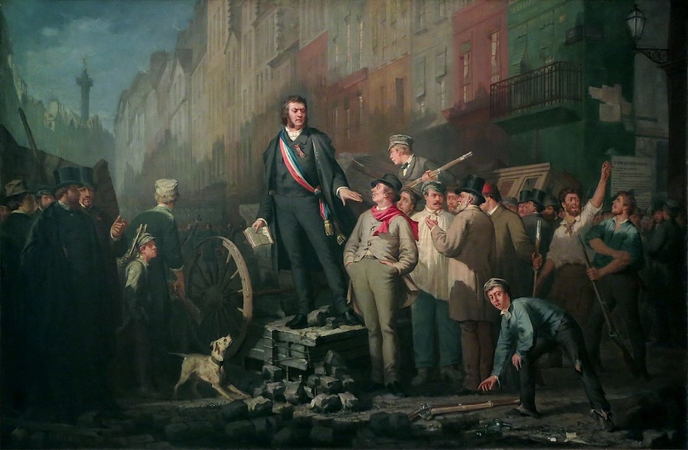 Montagnard deputy Jean-Baptiste Baudin in the barricades of Paris on 3 December, where he was killed by coup forces