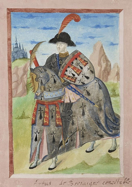 The Arthur III, Duke of Brittany, miniature from Gilles Le Bouvier's armorial.