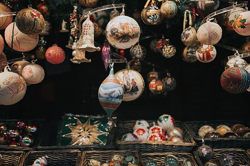 Christmas decorations in Austria, baubles.