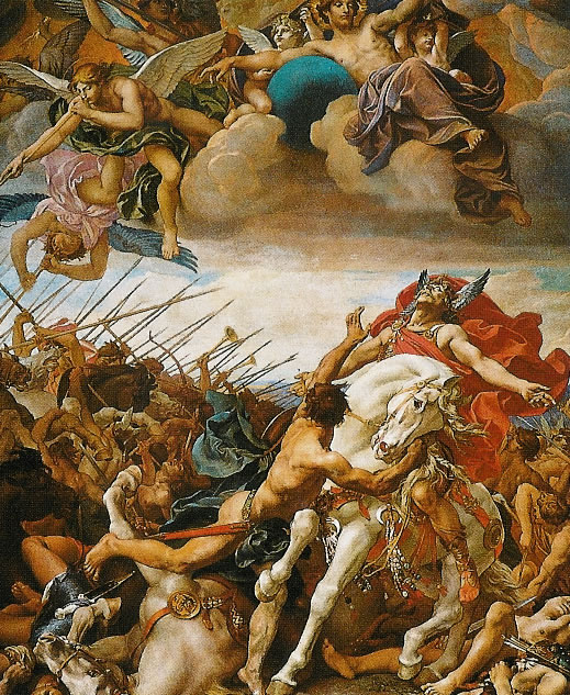 Battle of Tolbiac, fresco in the Panthéon (Paris) by Paul-Joseph Blanc, circa 1881.