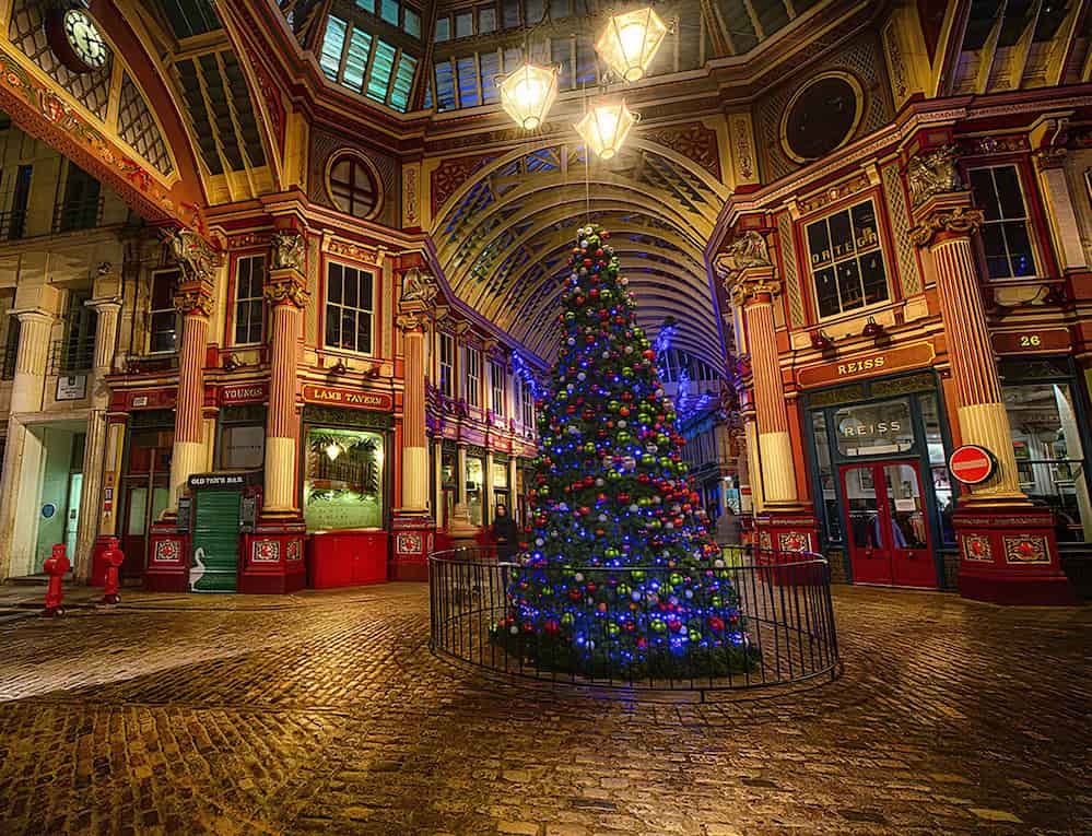 Christmas tree at Leadenhall Market London.