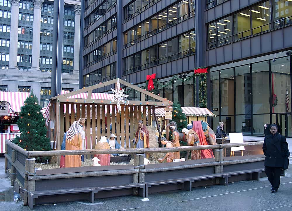 Nativity scene on the 2001 Christkindlmarket in downtown Chicago.