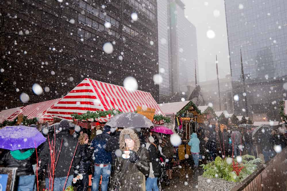 Daley Plaza during Christkindlmarket in Chicago. 