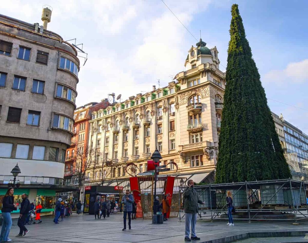 Christmas tree, Belgrade, Serbia.