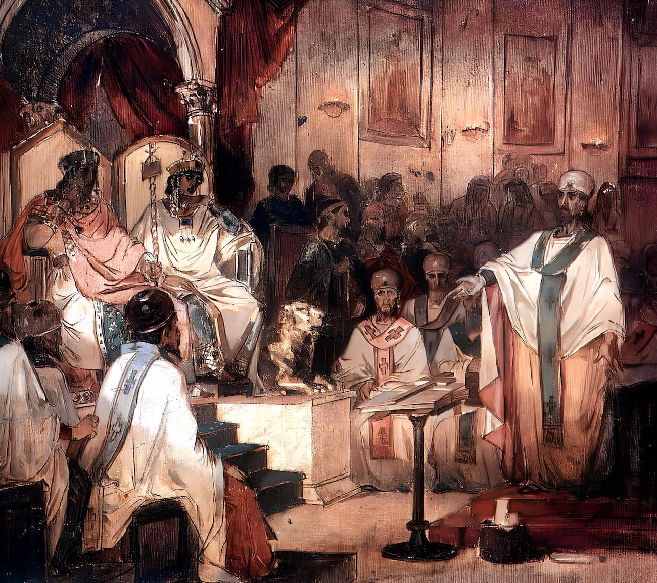 Fourth Ecumenical Council of Chalcedon, 1876 painting by Vasily Surikov