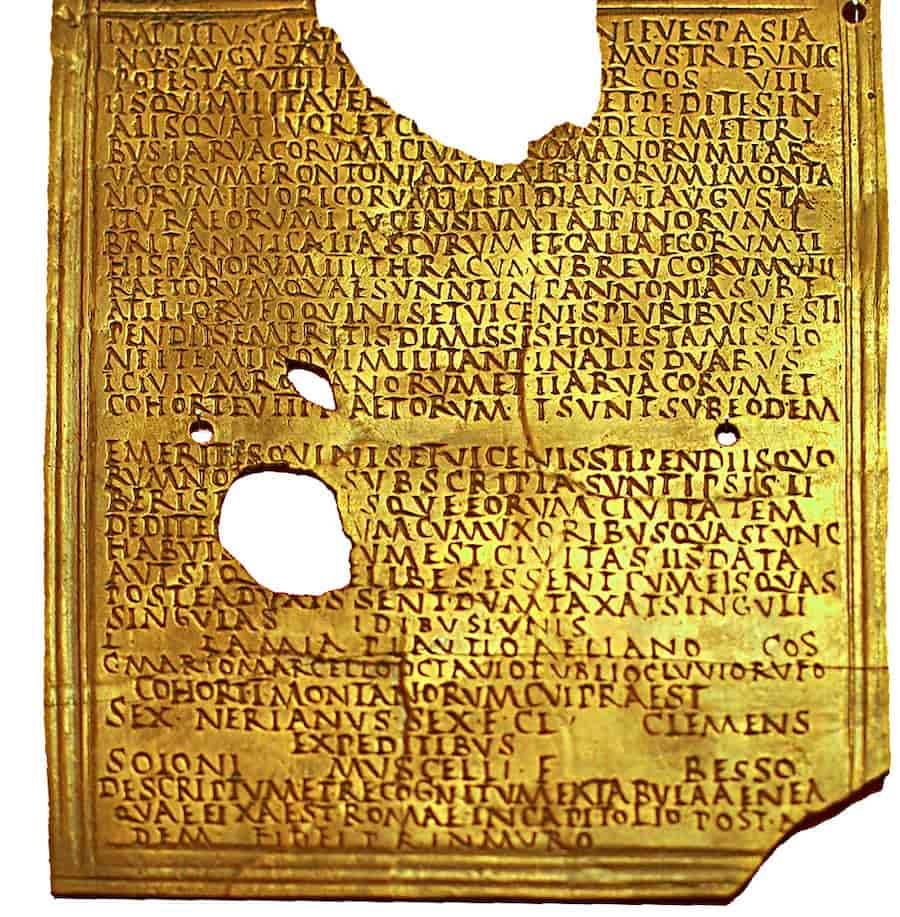 Honesta missio (Degradation Ceremony or Cashiering) certificate issued under the emperor Titus