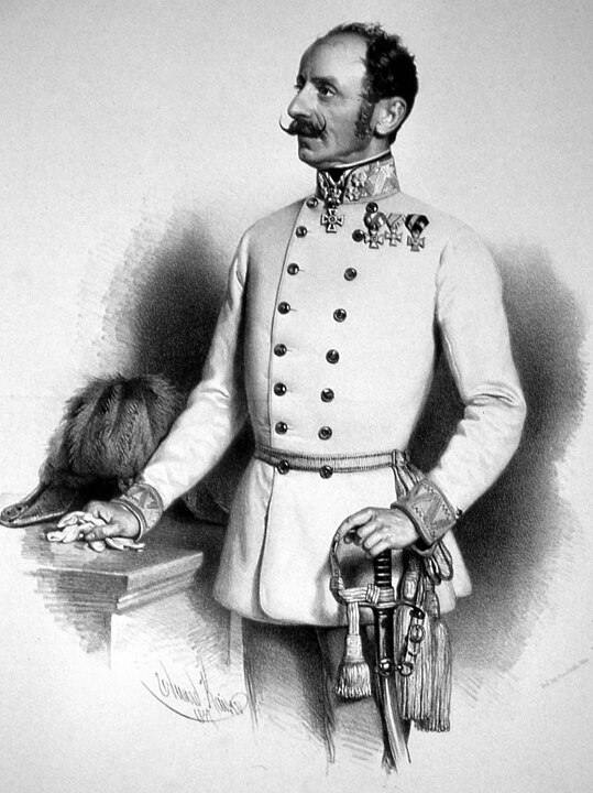 Ludwig von Benedek, commander of the Austrian forces (lithograph by Eduard Kaiser, 1857)