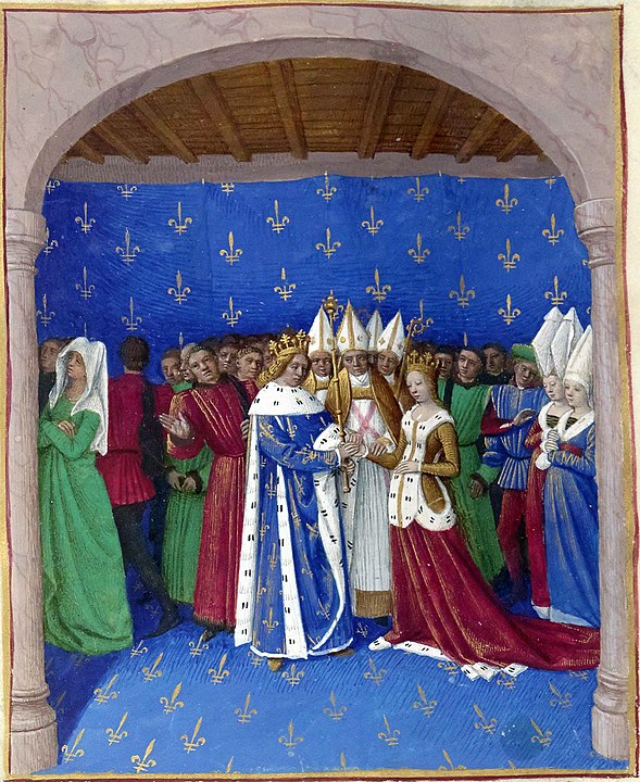 Marriage of Charles IV and Marie of Luxembourg, by Jean Fouquet.